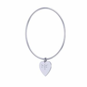 The Silver Bangle with Heart Charm