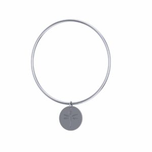 The Silver Bangle with Round Disc Charm
